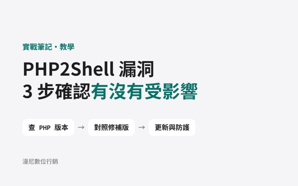 PHP2Shell 漏洞怎麼查？3 步確認你的網站有沒有受影響（WordPress、主機代管必看）